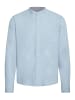 BLEND Langarmhemd BHBOBBY Shirt mandarin in Blau