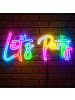 MARELIDA LED NEON Schild Lets Party Leuchtschriftzug für Bar USB Fernb. L: 41cm