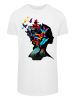 F4NT4STIC Long Cut T-Shirt Schmetterling Silhouette LONG TEE in weiß