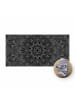WALLART Vinyl-Teppich - Mandala Stern Muster silber schwarz in Silber