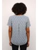 Kaffe Kurzarm-Bluse KAalvine Regular fit in Turtledove/Faded Denim Graphic
