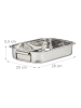 relaxdays Bräter in Silber - (B)28 x (H)5,5 x (T)20 cm