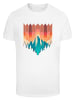 F4NT4STIC T-Shirt Berg Sonnenuntergang Geometrisch in weiß