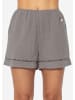 SASSYCLASSY Musselin Pyjamashorts mit Spitzenborte in Taupe