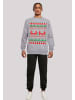 F4NT4STIC Sweatshirt Christmas Reindeers Weihnachten Muster in grau meliert