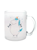 Mr. & Mrs. Panda Kaffeetasse Einhorn Fitness ohne Spruch in Transparent