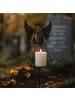 MARELIDA Grablicht Engel mit LED Kerze Gartenfigur Grabdeko bis 2500Std. H: 56cm