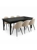 ebuy24 Essgruppe Amaretta Schwarz,Beige 180 x 100 cm