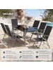 tectake klappbarer Terrassenstuhl mit Textilenem-Gewebe 54,5 x 65 x 107,5 cm