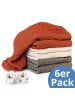 Makian Mullwindel / Mulltuch 6er Pack 70 x 70 cm in rot,beige