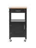 Beliani Servierwagen SIENA in Schwarz/Braun - (W) 48 x (H) 89 x (L) 39 cm