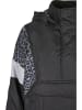 Urban Classics Urban Classics Damen Ladies AOP Mixed Pull Over Jacket in black/snowleo/lightasphalt