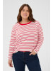 KAFFE curve Langarm-Shirt KCwinni Loose fit in Chalk W. Red Stripes