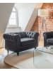 Beliani Sessel CHESTERFIELD in Schwarz/Braun - (W) 110 x (H) 70 x (L) 75 cm