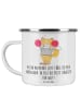 Mr. & Mrs. Panda Emaille Tasse Beste Schwester mit Spruch in Weiß