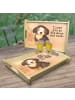 Mr. & Mrs. Panda Holz Tablett Hund Entspannen Design mit Spruch in Weiß