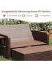 COSTWAY 3 in 1 Polyrattan 2-Sitzer Balkonmöbel Gartenliege in Beige