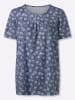 Sieh an! Longshirt in taubenblau-marine-bedruckt