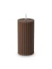 relaxdays 4 x LED Kerzen in Coffee - (H)18 x Ø 7,5 cm