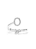 Luxenter Ring mit funkelnden Zirkonia-Steinen, silberfarben – Alphabet