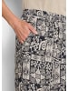 GOLDNER Viskosehose mit Bicolor-Druck in stein / schwarz / gemustert