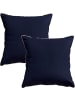 Erwin Müller Nicky-Velours, Samt Kissenhülle 2er-Pack Manchester in marine