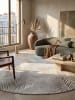 KADIMA DESIGN Rundteppich Floral pflegeleicht Wohnzimmer Schlafzimmer Flur Esszimmer in Grau