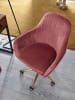 FineBuy Bürostuhl in Rosa / Samt / 54x52x105