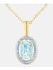 Diamant L'éternel Kette mit Anhänger, mit Blautopas, 375 Gelbgold