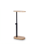 relaxdays Beistelltisch in Natur/ Schwarz - (B)40 x (H)45-82 x (T)22 cm