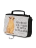 Mr. & Mrs. Panda Waschtasche Erdmännchen mit Spruch in Grau Pastell