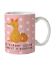 Mr. & Mrs. Panda Kaffeetasse Einhorn Fuchs mit Spruch in Rot Pastell