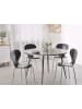 Beliani Esszimmertisch ODEON in Grau/Schwarz - (W) 120 x (H) 76 x (L) 120 cm