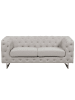 Beliani 2-Sitzer Sofa VISSLAND in Beige/Silber - (W) 172 x (H) 71 x (L) 87 cm