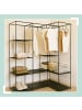 relaxdays Eckschrank in Schwarz - (B)86 x (H)170 x (T)130 cm
