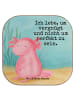 Mr. & Mrs. Panda Glas-Untersetzer Axolotl Niedlich Design mit Sp... in Weiß