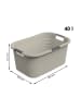 Rotho Wäschebox 40L COUNTRY, ergonomische Wäschebehälter mit Griffe in Cappuccino