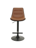 MCW 2er-Set Barhocker L85 höhenverstellbar mit Lehne, Braun