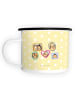 Mr. & Mrs. Panda XL Emaille Tasse Igel Familie ohne Spruch in Gelb Pastell