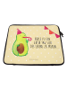 Mr. & Mrs. Panda Laptop Tasche Avocado Party mit Spruch in Gelb Pastell