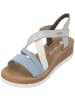rieker Keilsandaletten in aqua/offwhite/fog-silver