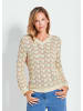 GOLDNER Pullover Eleganter Ajour-Pullover in cremeweiß / gemustert