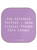 Mr. & Mrs. Panda Tisch-Untersetzer Spruch Airedale Terrier mit S... in Lavendeltraum