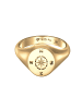KUZZOI Ring 925 Sterling Silber Kompass in Gold