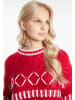 IZIA Pullover in Rot Weiss