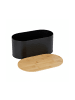 relaxdays Brotkasten in Schwarz - (B)34 x (H)15,5 x (T)18,5 cm