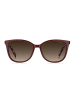 Tommy Hilfiger Damen Brillenfassung mit Sonnenbrillen-Clip Katzenauge Burgunder