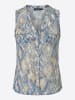 KOROSHI Ärmellose, bedruckte Damenbluse in blau