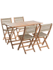 Beliani 5-tlg Klappbare Gartenmöbel PROSSEDI in Beige/Braun