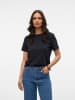 Vero Moda Kurzarm-T-Shirt mit Rundhalsausschnitt aus Baumwolle in Schwarz